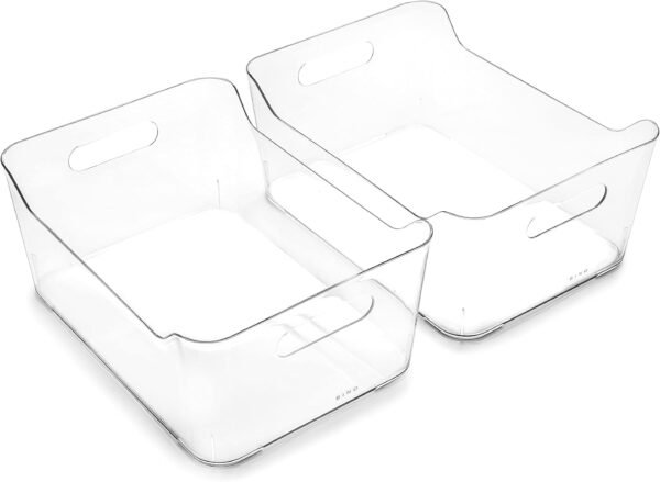 Clear Plastic Storage Bins Set of 2