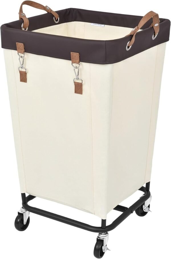 Rolling Laundry Basket with Wheels for Clothing Storage