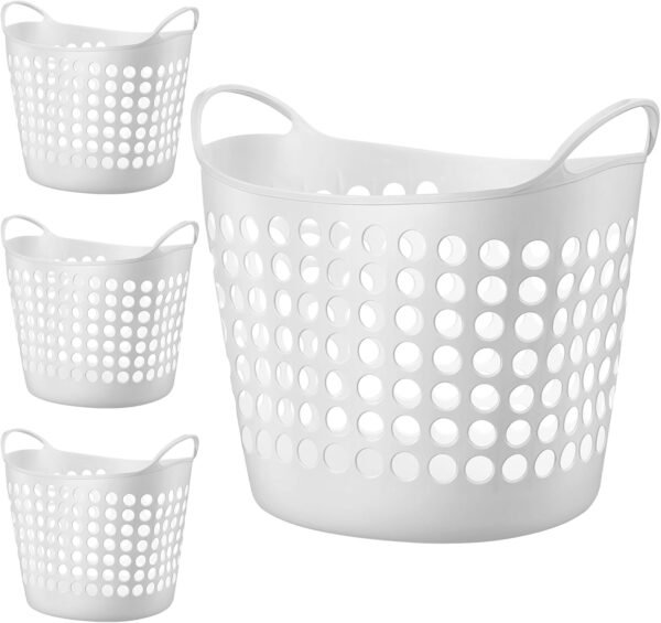 Flexible Plastic Laundry Baskets with Handles Set of 3