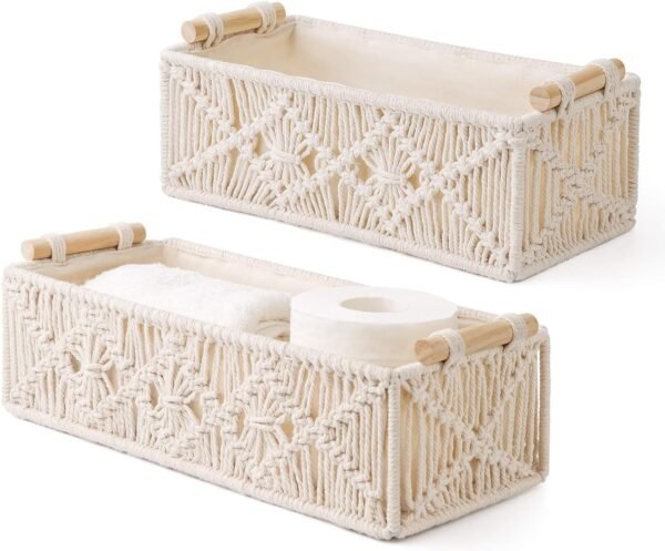 Macrame Woven Toilet Paper Storage Basket