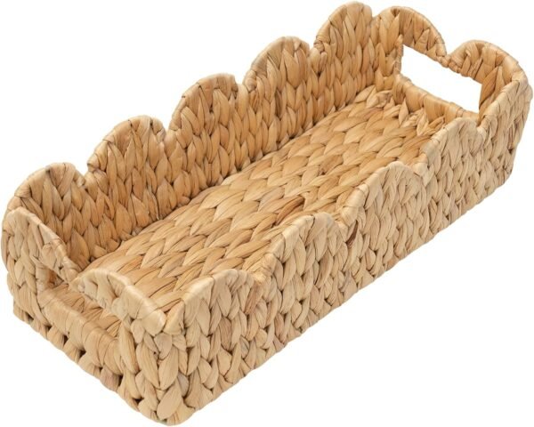 Scalloped Woven Toilet Paper Basket