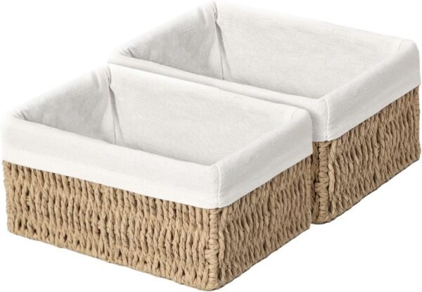 Paper Rope Woven Storage Baskets Set of 2