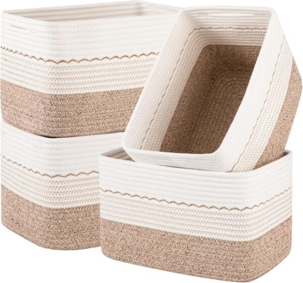 Decorative Cotton Rope Storage Baskets Set of 4