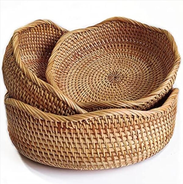 Round Rattan Bread and Fruit Basket