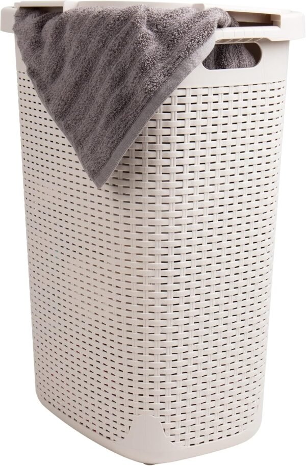 Slim Tall Laundry Hamper with Lid and Narrow Design