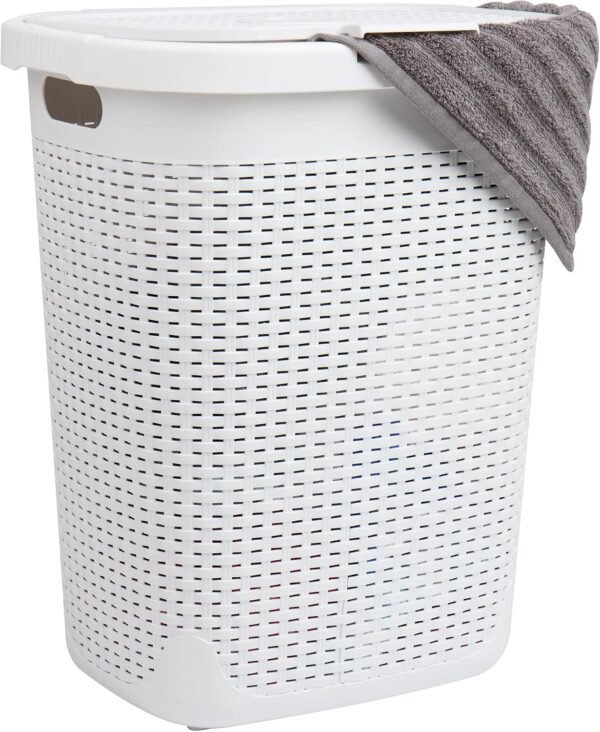 Slim Woven Style Laundry Hamper with Lid