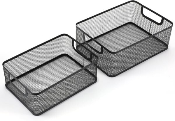 Large Metal Mesh Storage Baskets Set of 2