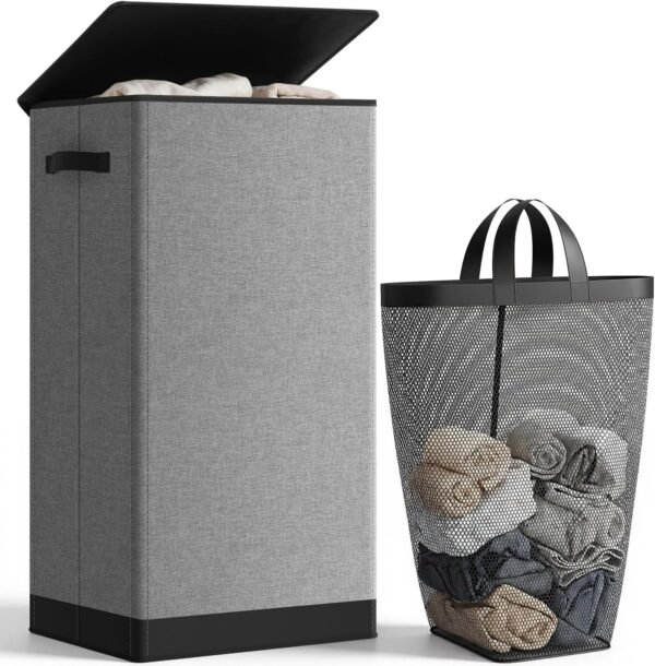 Large Collapsible Laundry Hamper with Lid