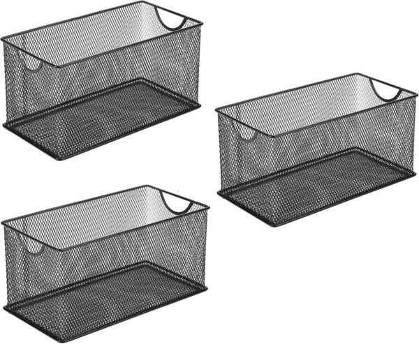 Mesh Metal Storage Baskets Set of 3
