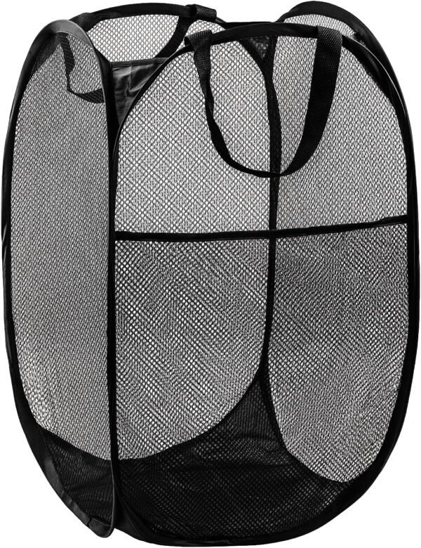 Pop Up Mesh Laundry Hamper with Side Pocket