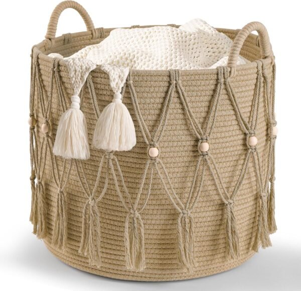 Woven Blanket and Toy Storage Basket